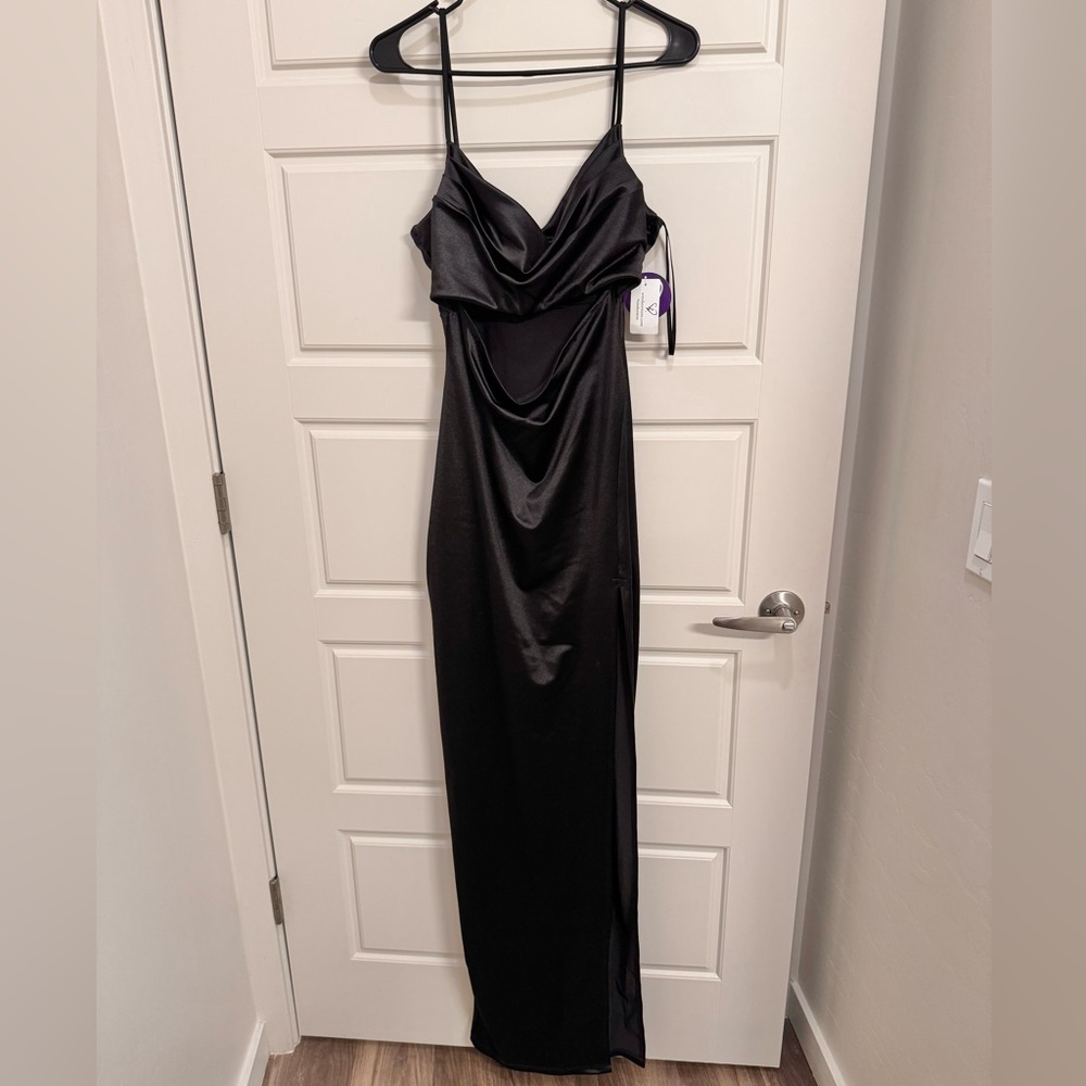 Windsor Cowl Neck Cut Out High Slit Maxi Dress Size XL